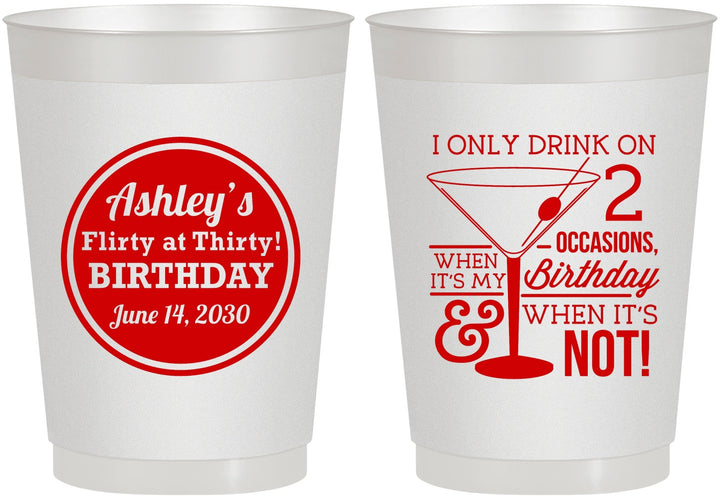 Personalized Birthday 10 oz Frosted Cups - 30th | 20172