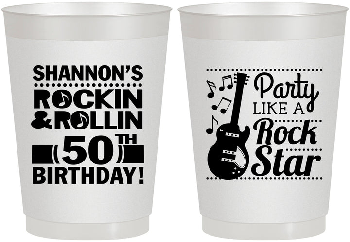 Personalized Birthday 10 oz Frosted Cups - 50th Rock Star | 20173