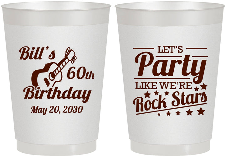Personalized Birthday 10 oz Frosted Cups - 60th Rock Star | 20174