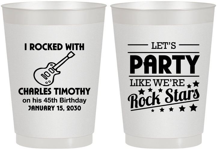 Personalized Birthday 10 oz Frosted Cups - 45th Rock Star | 20176
