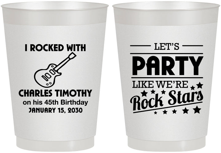 Personalized Birthday 10 oz Frosted Cups - 45th Rock Star | 20176