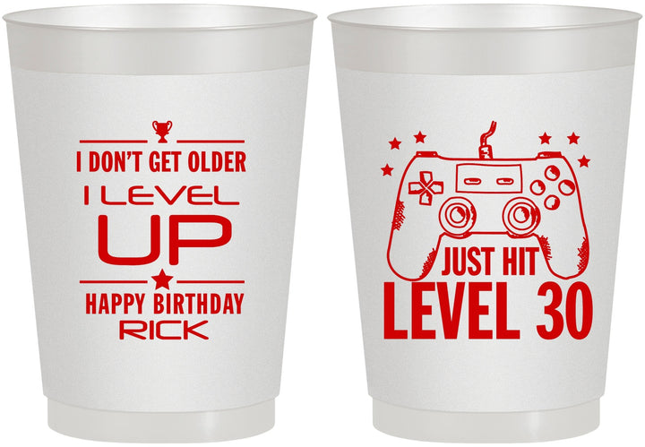 Personalized Birthday 10 oz Frosted Cups - 30th Video Games | 20179