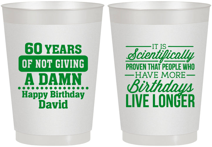 Personalized Birthday 10 oz Frosted Cups - 60th | 20180