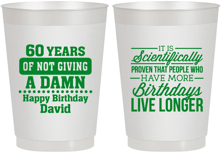Personalized Birthday 10 oz Frosted Cups - 60th | 20180