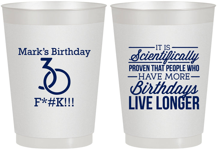 Personalized Birthday 10 oz Frosted Cups - 30th | 20181