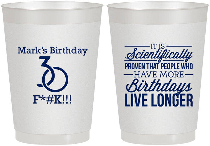 Personalized Birthday 10 oz Frosted Cups - 30th | 20181