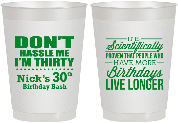 Personalized Birthday 10 oz Frosted Cups - 30th | 20182
