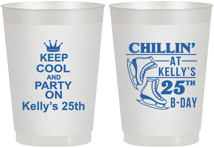 Personalized Birthday 10 oz Frosted Cups - 25th Ice Scating | 20185