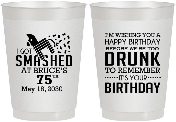 Personalized Birthday 10 oz Frosted Cups - 75th | 20195