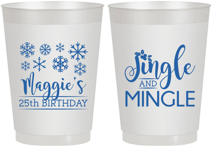 Personalized Birthday 10 oz Frosted Cups - 25th Christmas | 20197