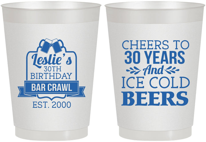 Personalized Birthday 10 oz Frosted Cups - 30th | 20218
