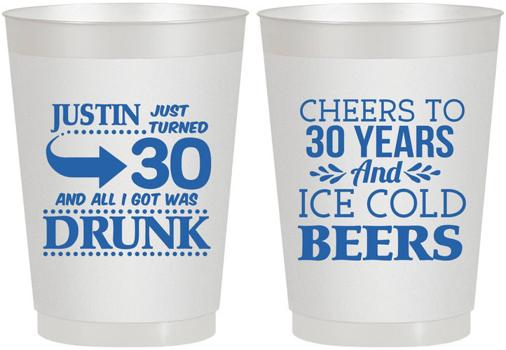 Personalized Birthday 10 oz Frosted Cups - Cheers To 30 Years | 20219