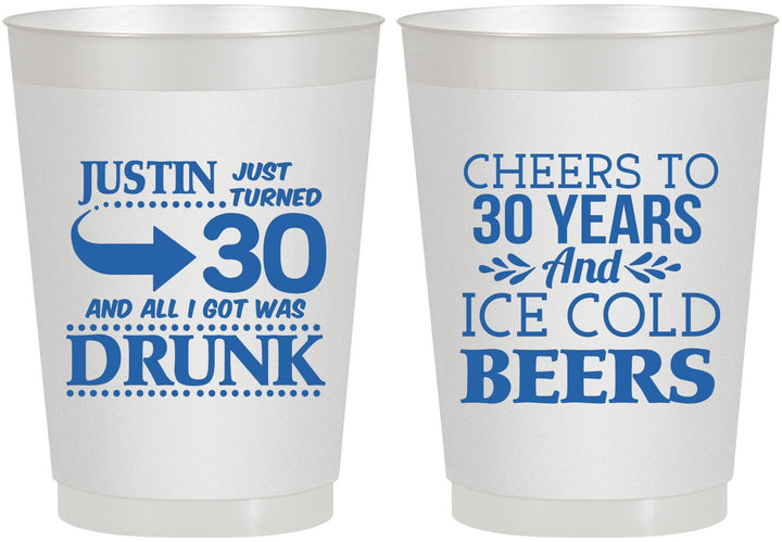 Personalized Birthday 10 oz Frosted Cups - Cheers To 30 Years | 20219