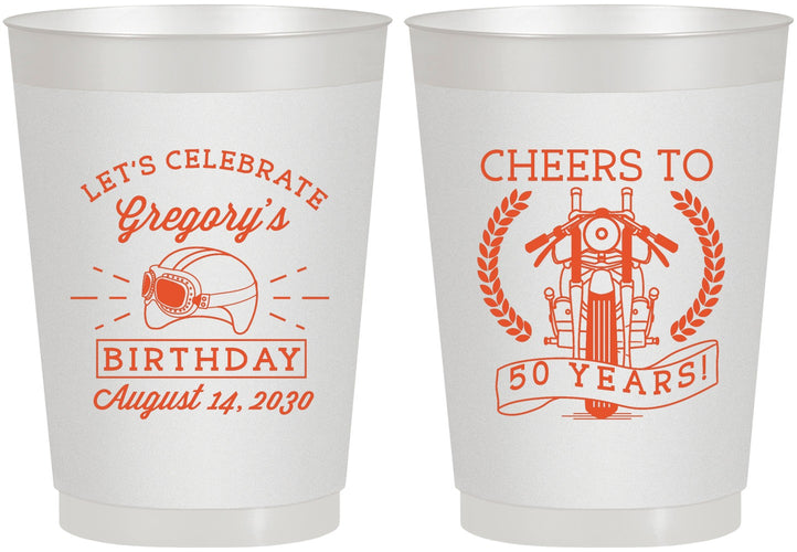 Personalized Birthday 10 oz Frosted Cups - Cheers To 50 Years | 20220