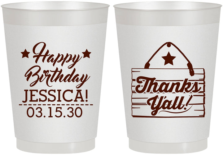 Personalized Birthday 10 oz Frosted Cups - Country Farm | 20221