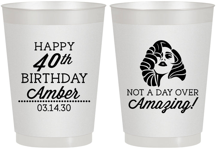 Personalized Birthday 10 oz Frosted Cups - 40th | 20222
