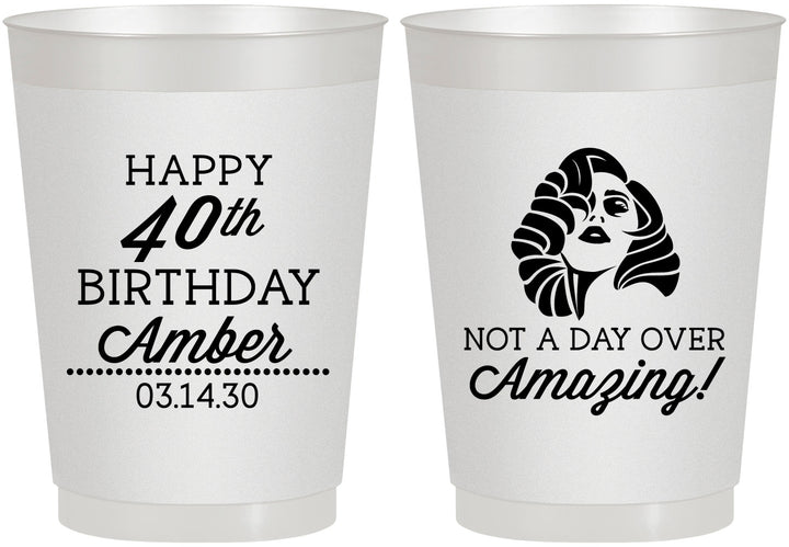 Personalized Birthday 10 oz Frosted Cups - 40th | 20222