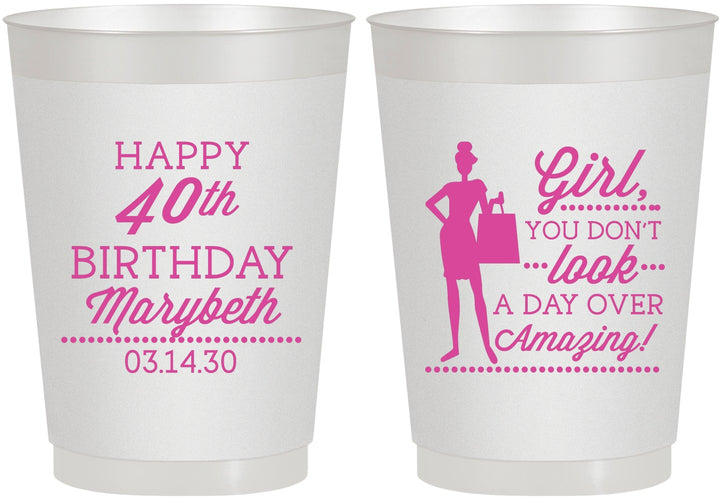 Personalized Birthday 10 oz Frosted Cups - 40th | 20223