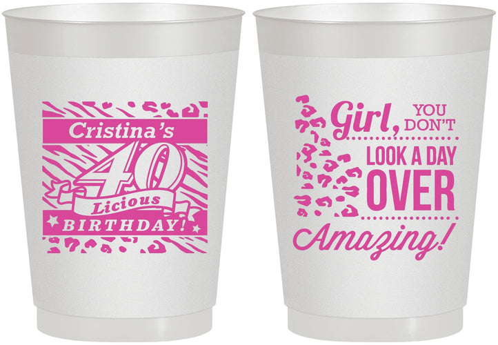 Personalized Birthday 10 oz Frosted Cups - 40th | 20224