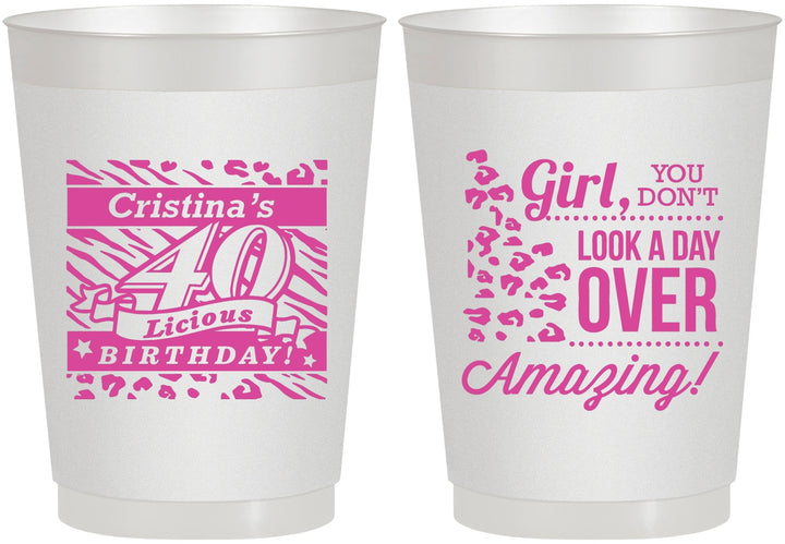 Personalized Birthday 10 oz Frosted Cups - 40th | 20224