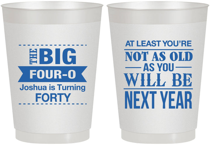 Personalized Birthday 10 oz Frosted Cups - 40th | 20225