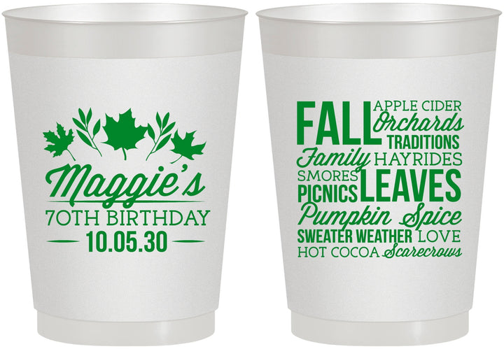 Personalized Birthday 10 oz Frosted Cups - 70th Fall | 20228