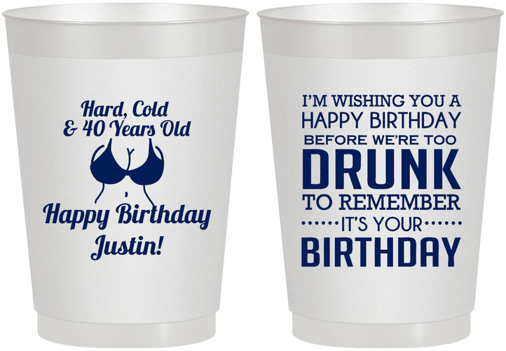 Personalized Birthday 10 oz Frosted Cups - 40th | 20237
