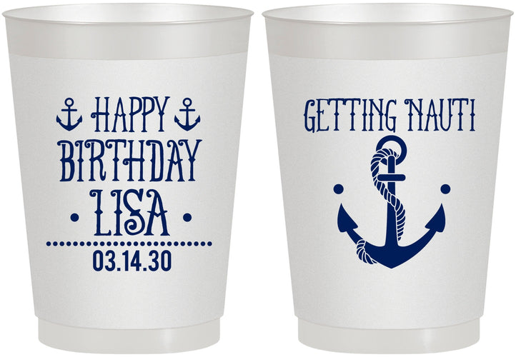 Personalized Birthday 10 oz Frosted Cups - Getting Nauti | 20239