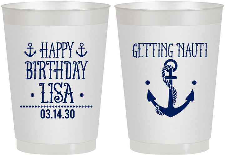 Personalized Birthday 10 oz Frosted Cups - Getting Nauti | 20239