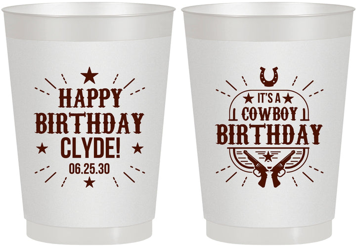 Personalized Birthday 10 oz Frosted Cups - Cowboy | 20244