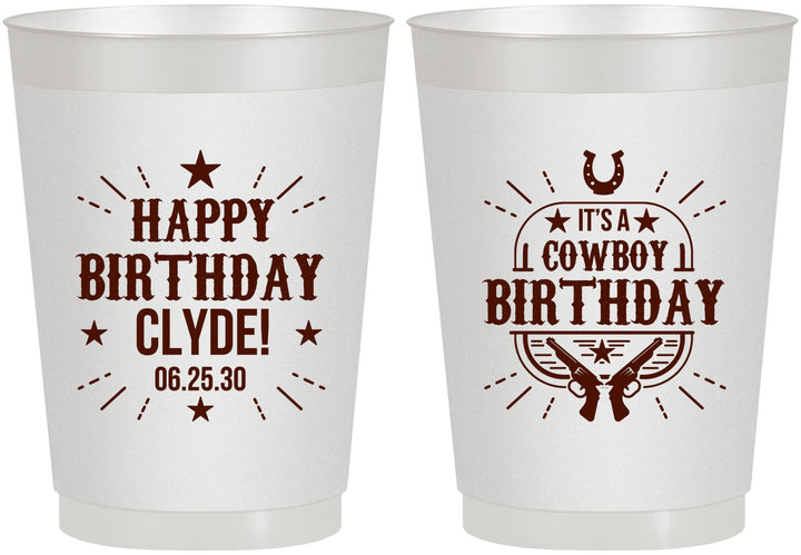 Personalized Birthday 10 oz Frosted Cups - Cowboy | 20244
