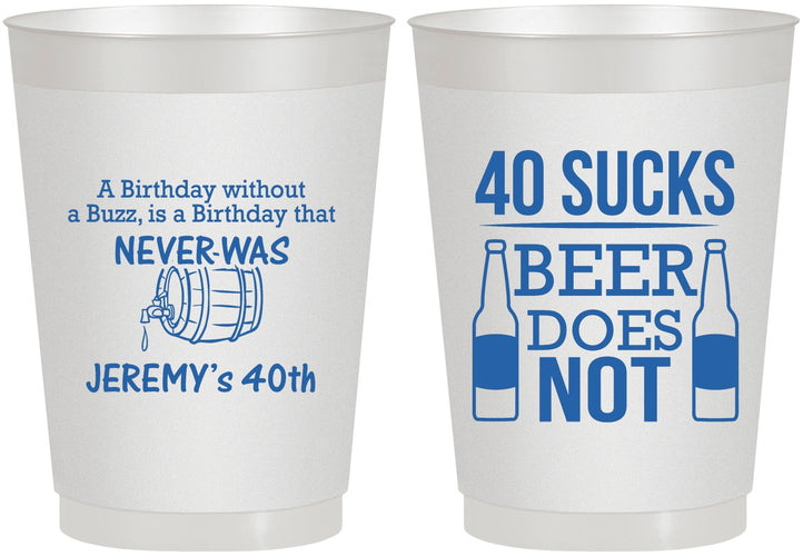 Personalized Birthday 10 oz Frosted Cups - 40th | 20247