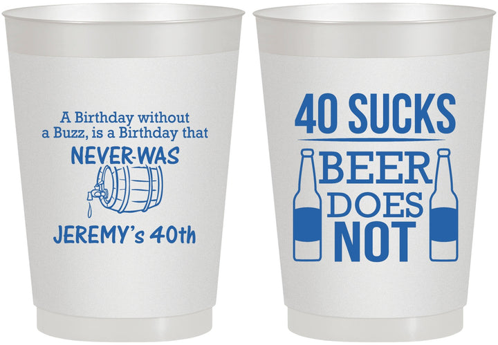 Personalized Birthday 10 oz Frosted Cups - 40th | 20247