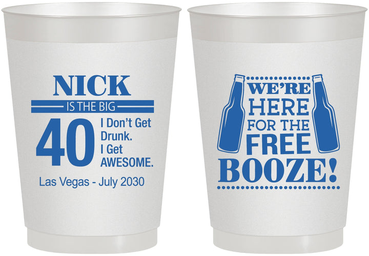 Personalized Birthday 10 oz Frosted Cups - 40th | 20249