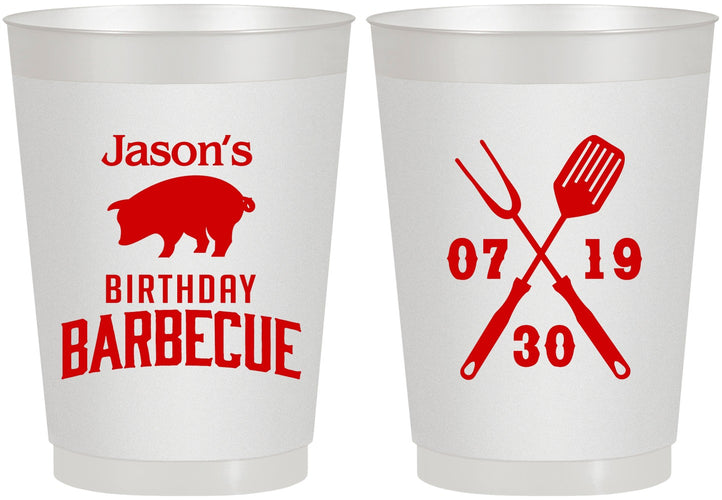 Personalized Birthday 10 oz Frosted Cups - Barbeque Bbq | 20253