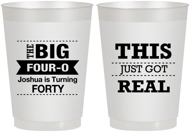 Personalized Birthday 10 oz Frosted Cups - 40th | 20254