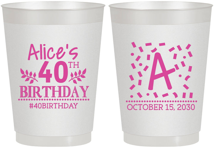 Personalized Birthday 10 oz Frosted Cups - 40th | 20258