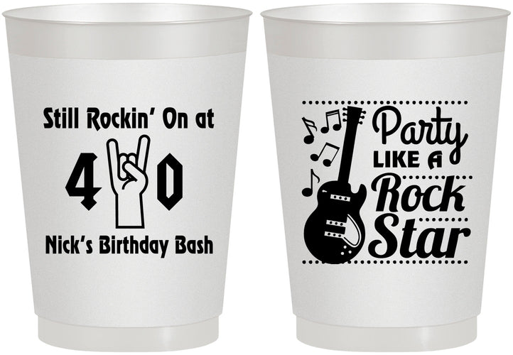 Personalized Birthday 10 oz Frosted Cups - 40th Rock Star | 20266