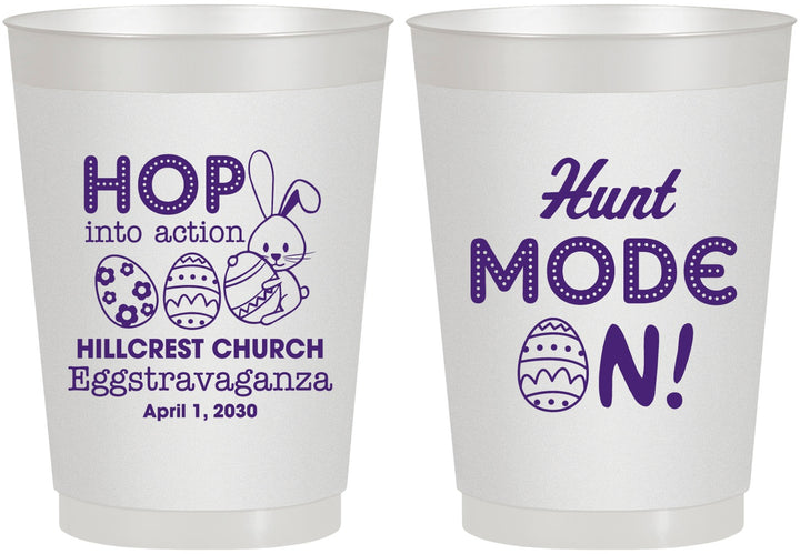 Personalized Easter 10 oz Frosted Cups - Hunt Mode On Bunny | 210000