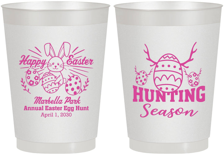 Personalized Easter 10 oz Frosted Cups - Bunny Egg Hunt | 210003