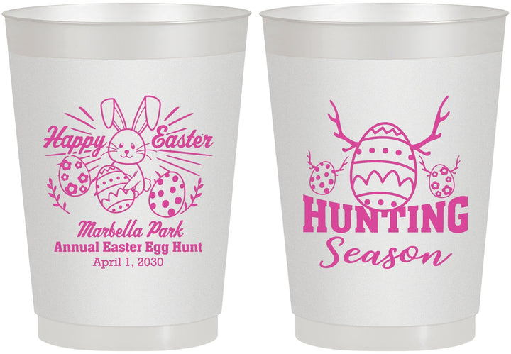 Personalized Easter 10 oz Frosted Cups - Bunny Egg Hunt | 210003