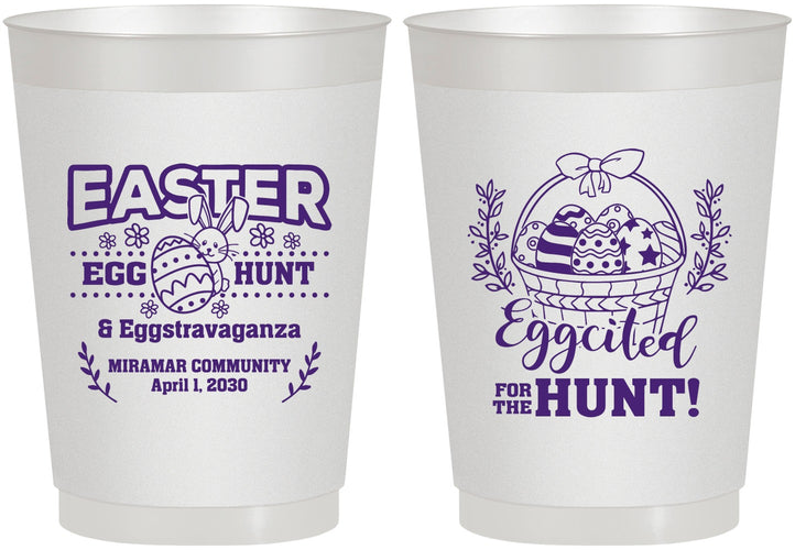 Personalized Easter 10 oz Frosted Cups - Eggcited For Hunt Bunny | 210006