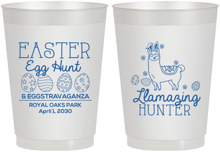 Personalized Easter 10 oz Frosted Cups - Llama Eggs | 210009
