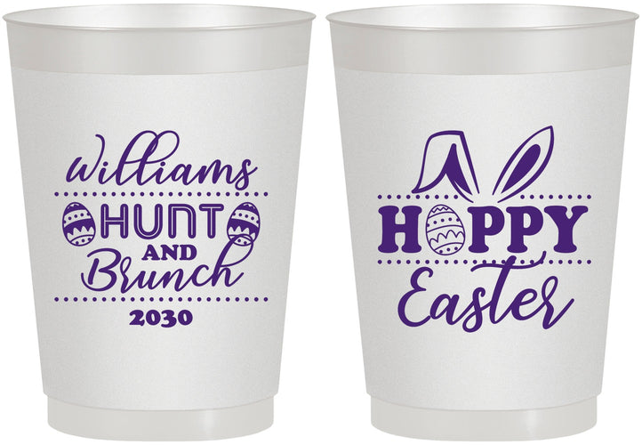 Personalized Easter 10 oz Frosted Cups - Hoppy Bunny Eggs | 210012