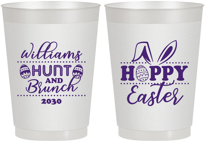 Personalized Easter 10 oz Frosted Cups - Hoppy Bunny Eggs | 210012