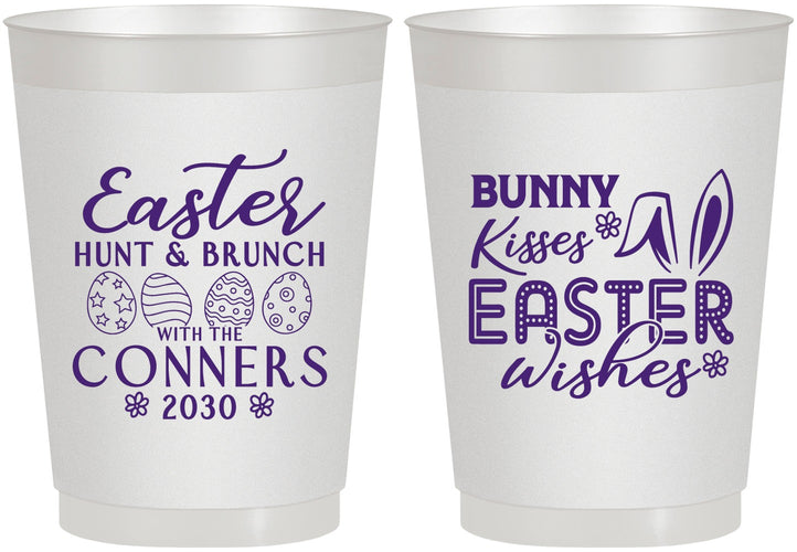 Personalized Easter 10 oz Frosted Cups - Bunny Kisses Eggs | 210014