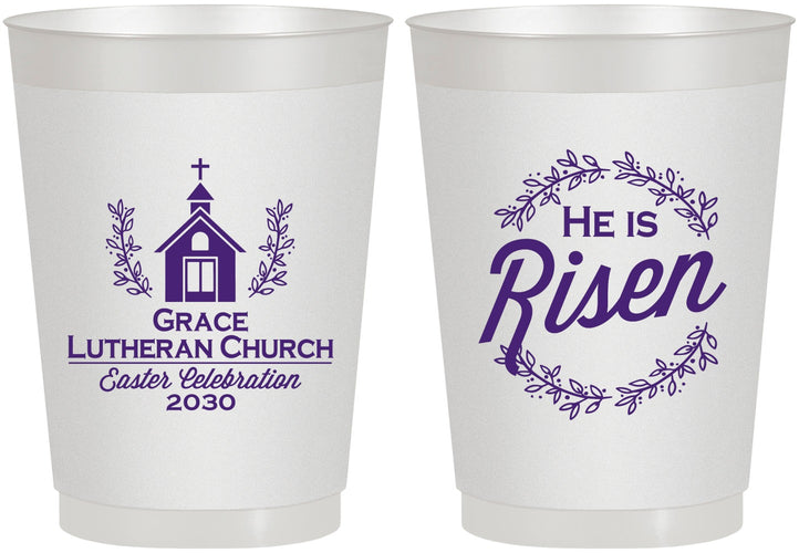 Personalized Easter 10 oz Frosted Cups - He Is Risen | 210026