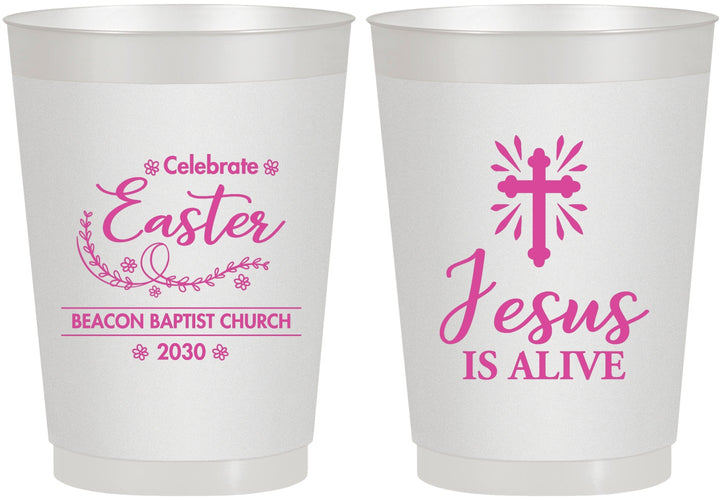Personalized Easter 10 oz Frosted Cups - Jesus Is Alive | 210027