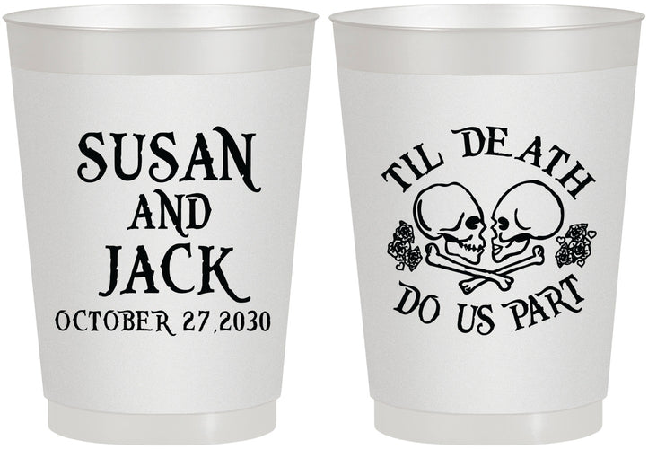 Personalized Wedding 10 oz Frosted Cups - Til Death Do Us Part | 213