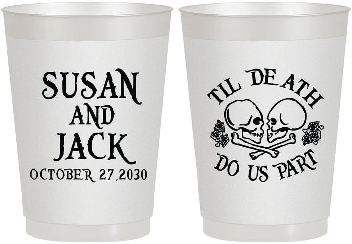 Personalized Wedding 10 oz Frosted Cups - Til Death Do Us Part | 213